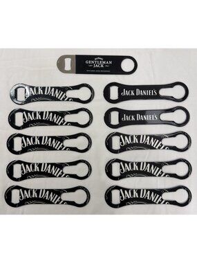 Lot of 11 Jack Daniel’s Old No 7 Black Metal Bar Key Bottle Openers